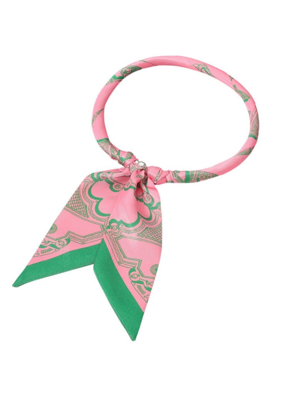 Tigerstars Abstract Printed Bow Knot Fabric Scarf Necklace